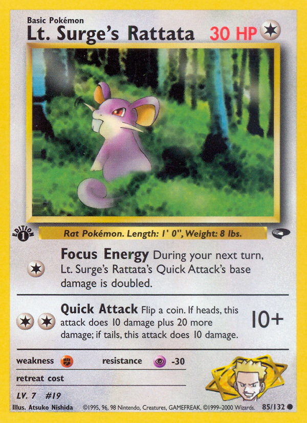 Lt. Surge's Rattata (85/132) [Gym Challenge 1st Edition] | Good Games Cannington