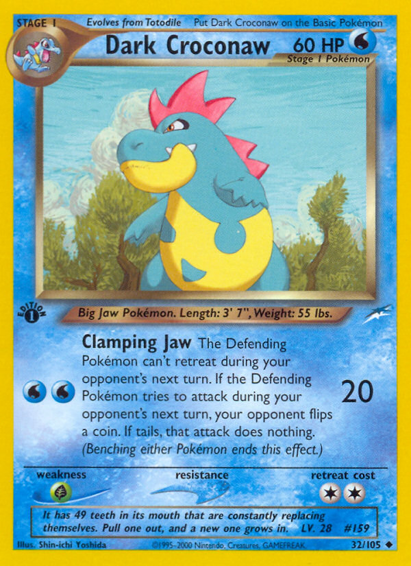 Dark Croconaw (32/105) [Neo Destiny 1st Edition] | Good Games Cannington