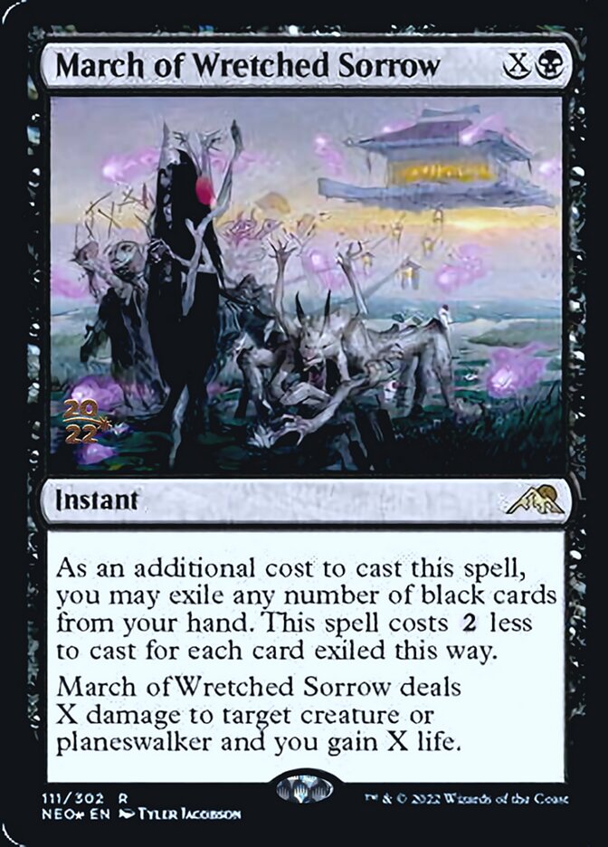 March of Wretched Sorrow [Kamigawa: Neon Dynasty Prerelease Promos] | Good Games Cannington