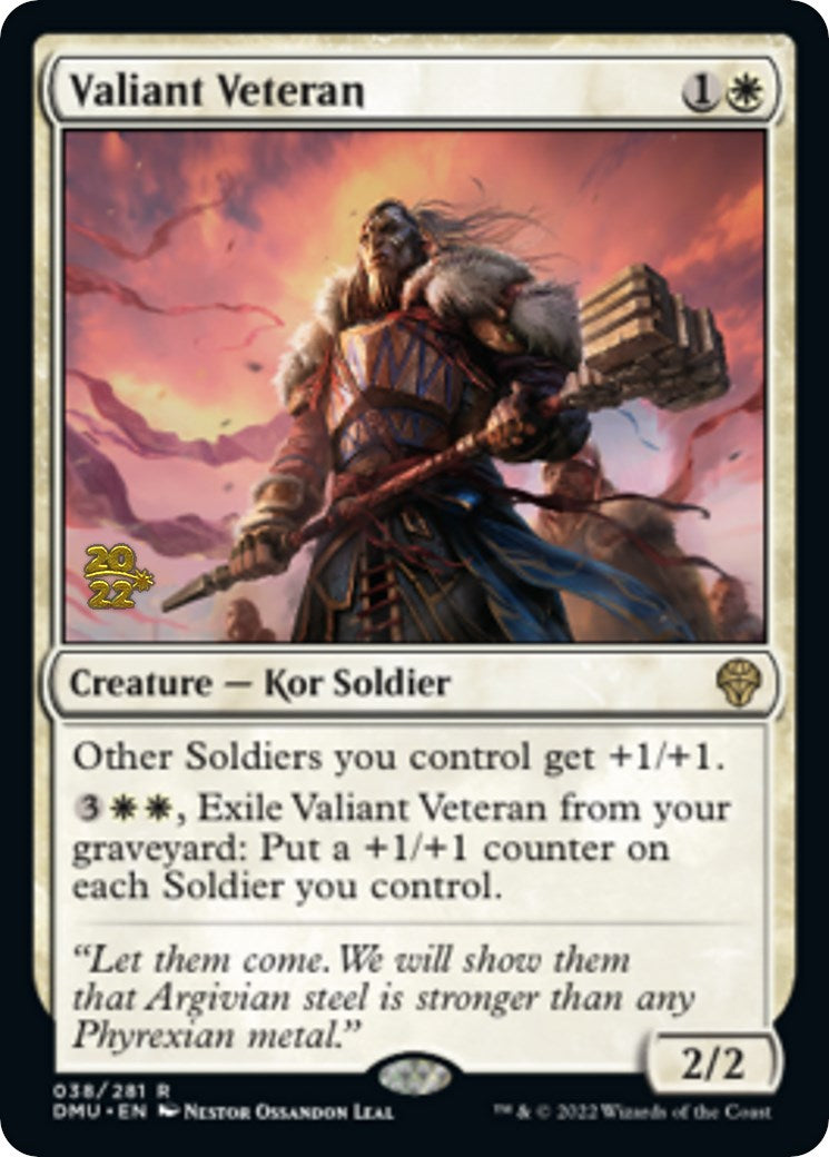 Valiant Veteran [Dominaria United Prerelease Promos] | Good Games Cannington