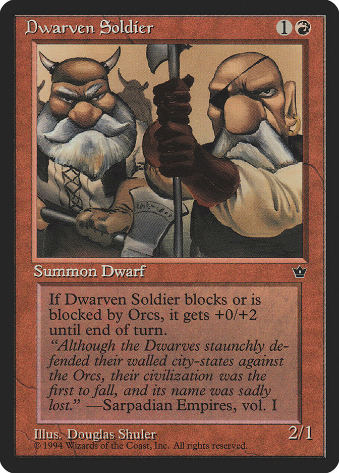 Dwarven Soldier (Douglas Shuler) [Fallen Empires] | Good Games Cannington
