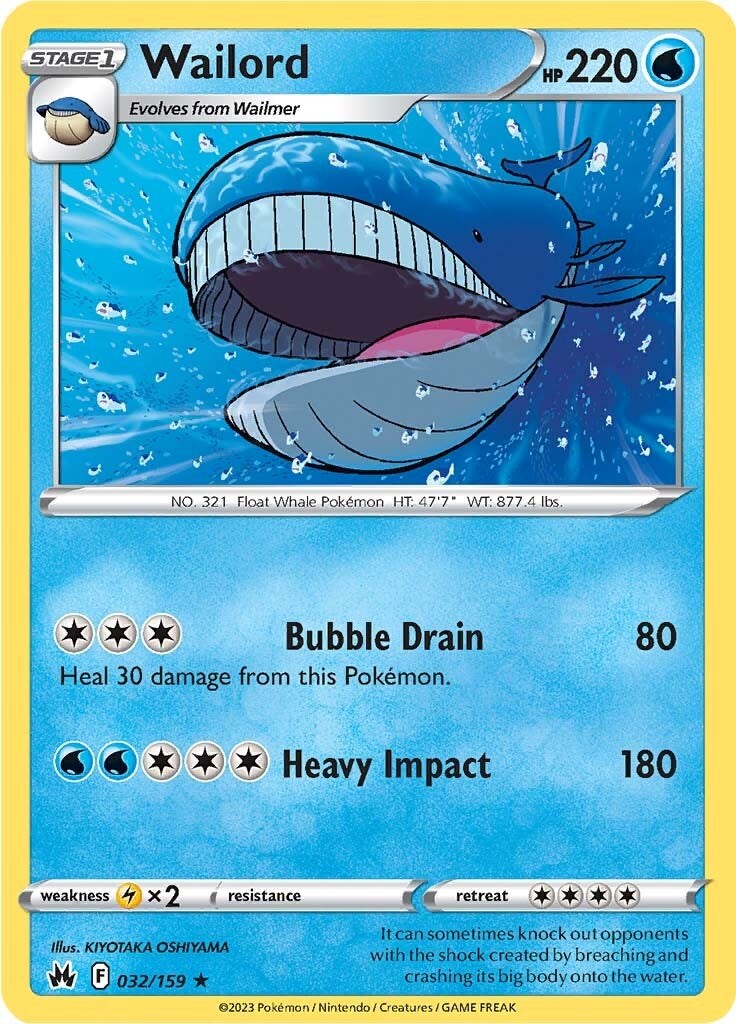 Wailord (032/159) [Sword & Shield: Crown Zenith] | Good Games Cannington