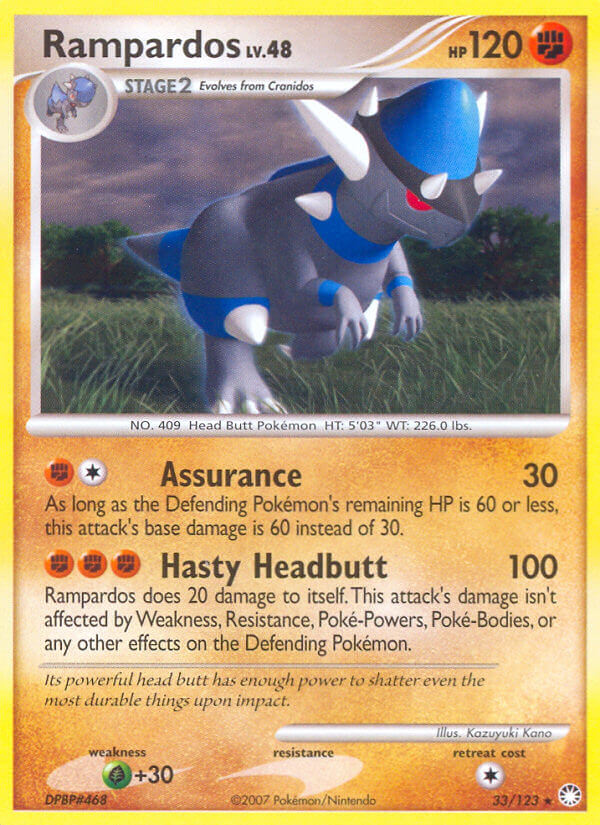 Rampardos (33/123) (Cosmos Holo) (Theme Deck Exclusive) [Diamond & Pearl: Mysterious Treasures] | Good Games Cannington