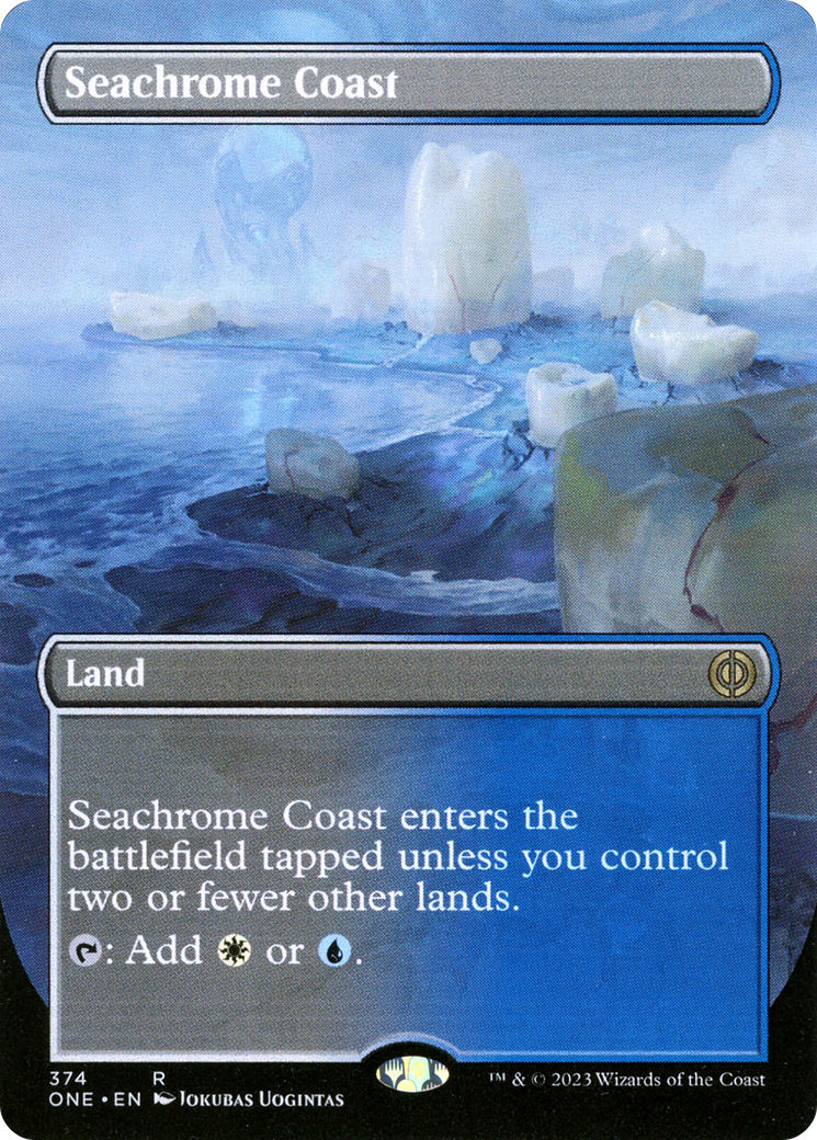 Seachrome Coast (Borderless Alternate Art) [Phyrexia: All Will Be One] | Good Games Cannington