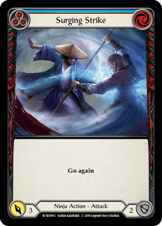 Surging Strike (Blue) [WTR109-C] Alpha Print Rainbow Foil | Good Games Cannington