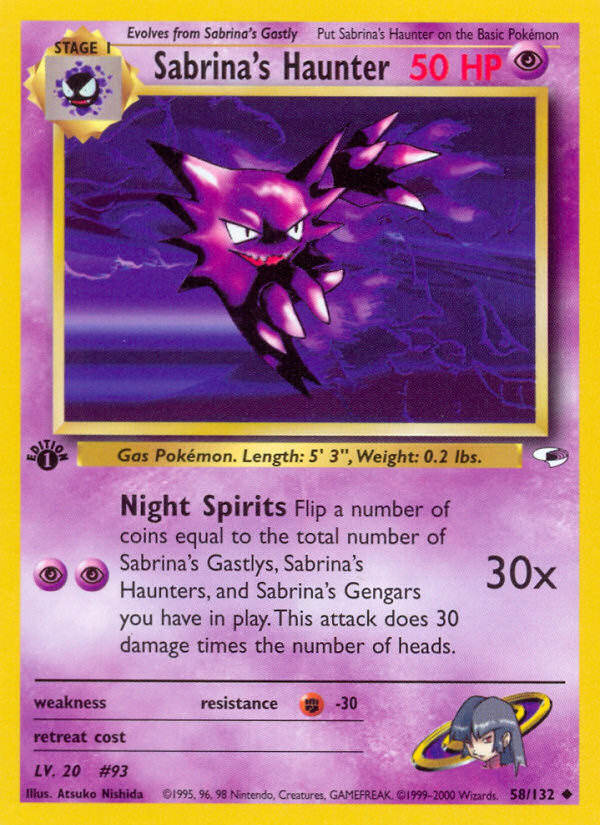 Sabrina's Haunter (58/132) [Gym Heroes 1st Edition] | Good Games Cannington