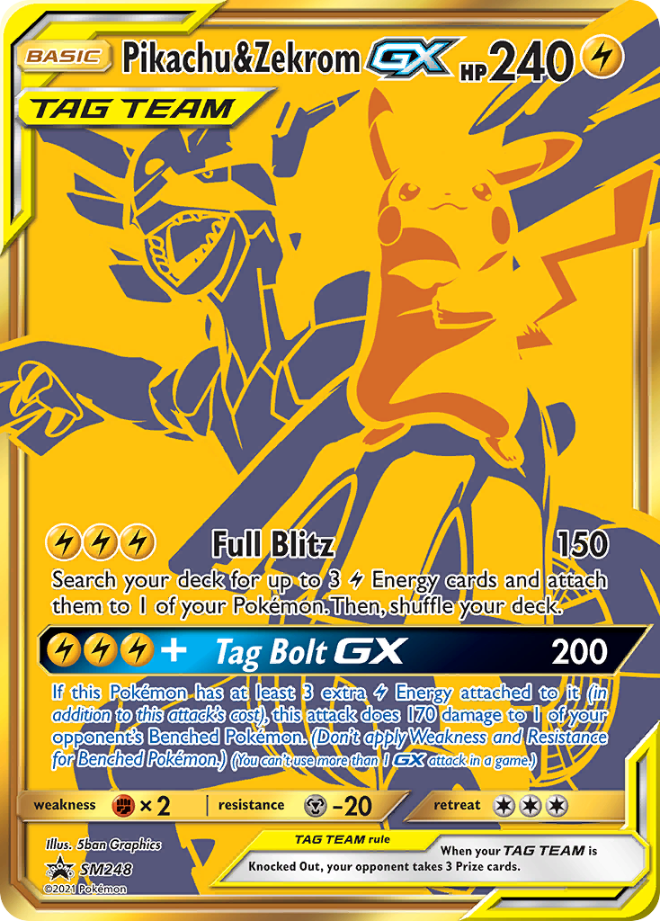 Pikachu & Zekrom GX (SM248) (Jumbo Card) [Sun & Moon: Black Star Promos] | Good Games Cannington