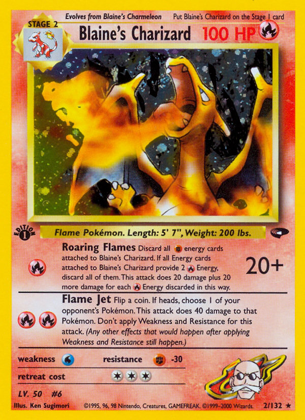 Blaine's Charizard (2/132) [Gym Challenge 1st Edition] | Good Games Cannington