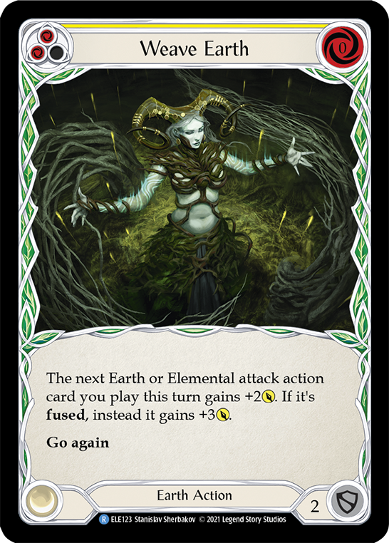 Weave Earth (Yellow) [ELE123] (Tales of Aria)  1st Edition Rainbow Foil | Good Games Cannington