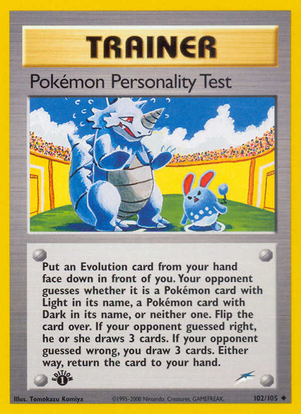 Pokemon Personality Test (102/105) [Neo Destiny 1st Edition] | Good Games Cannington