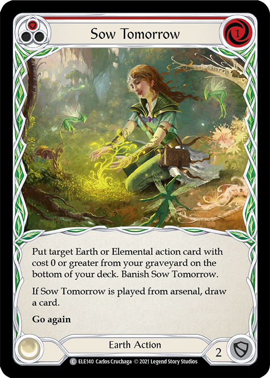 Sow Tomorrow (Red) [ELE140] (Tales of Aria)  1st Edition Rainbow Foil | Good Games Cannington