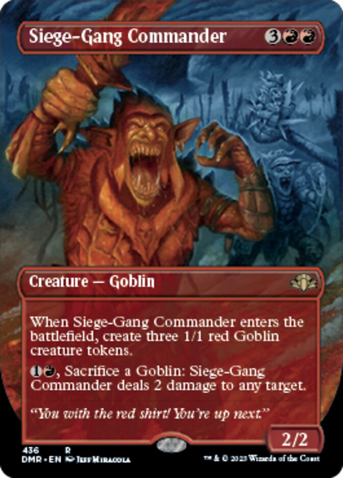 Siege-Gang Commander (Borderless Alternate Art) [Dominaria Remastered] | Good Games Cannington