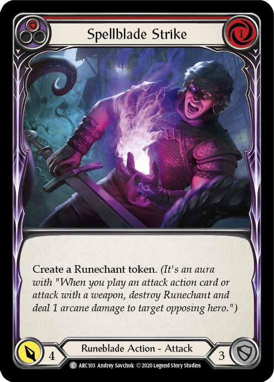 Spellblade Strike (Red) [U-ARC103] Unlimited Rainbow Foil | Good Games Cannington