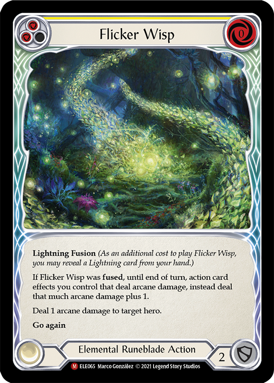 Flicker Wisp [ELE065] (Tales of Aria)  1st Edition Rainbow Foil | Good Games Cannington