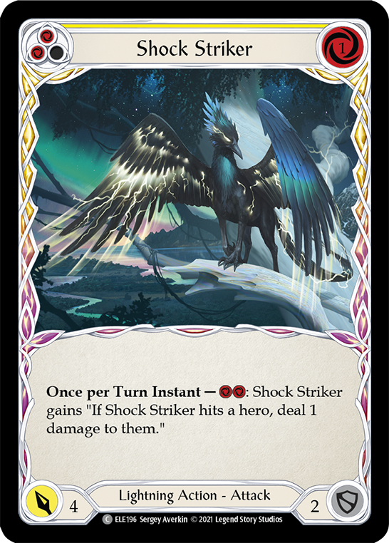 Shock Striker (Yellow) [ELE196] (Tales of Aria)  1st Edition Rainbow Foil | Good Games Cannington