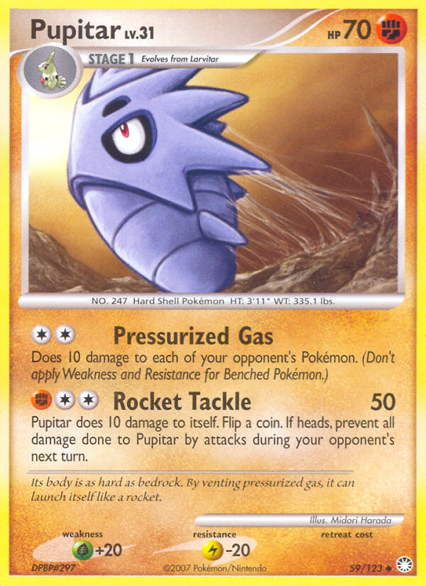 Pupitar (59/123) [Diamond & Pearl: Mysterious Treasures] | Good Games Cannington