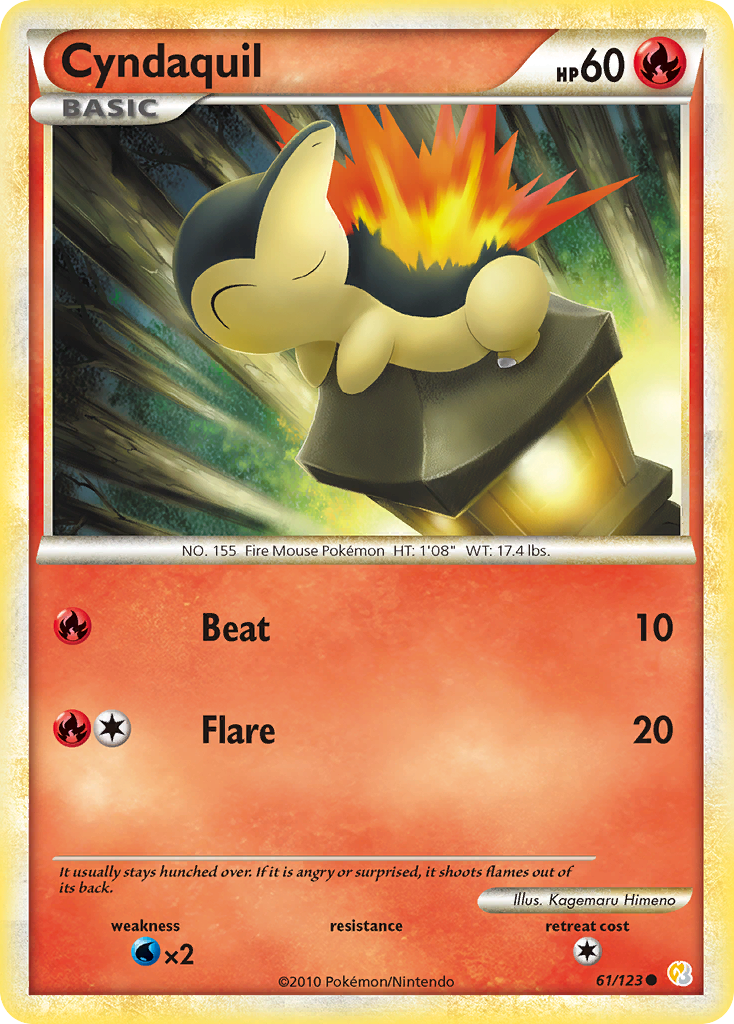 Cyndaquil (61/123) [HeartGold & SoulSilver: Base Set] | Good Games Cannington