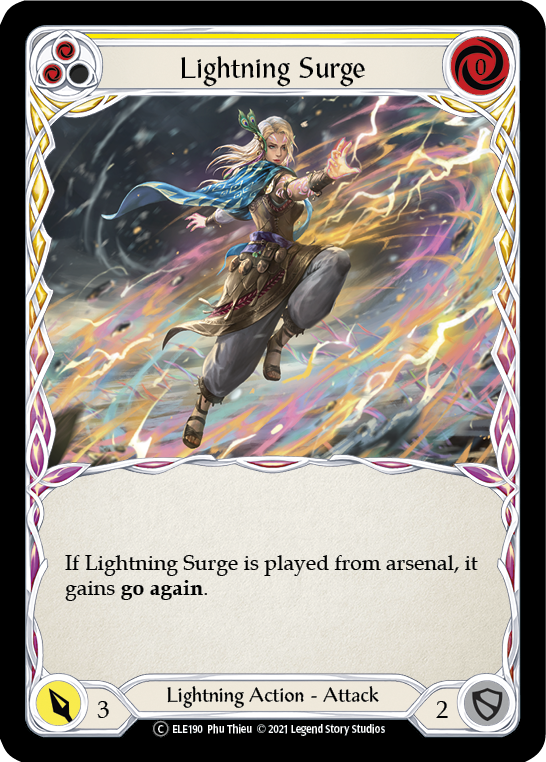 Lightning Surge (Yellow) [U-ELE190] Unlimited Rainbow Foil | Good Games Cannington
