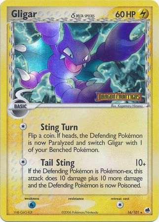 Gligar (16/101) (Delta Species) (Stamped) [EX: Dragon Frontiers] | Good Games Cannington