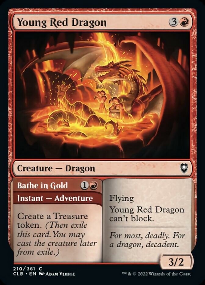 Young Red Dragon // Bathe in Gold [Commander Legends: Battle for Baldur's Gate] | Good Games Cannington