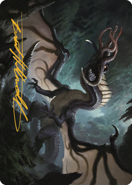 Brainstealer Dragon Art Card (Gold-Stamped Signature) [Commander Legends: Battle for Baldur's Gate Art Series] | Good Games Cannington