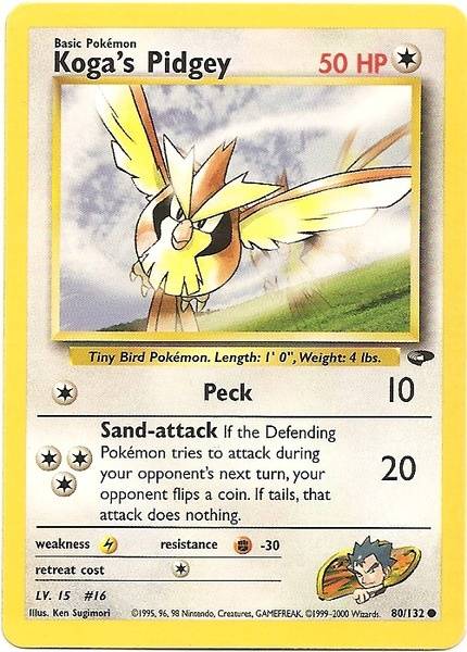 Koga's Pidgey (80/132) [Gym Challenge Unlimited] | Good Games Cannington