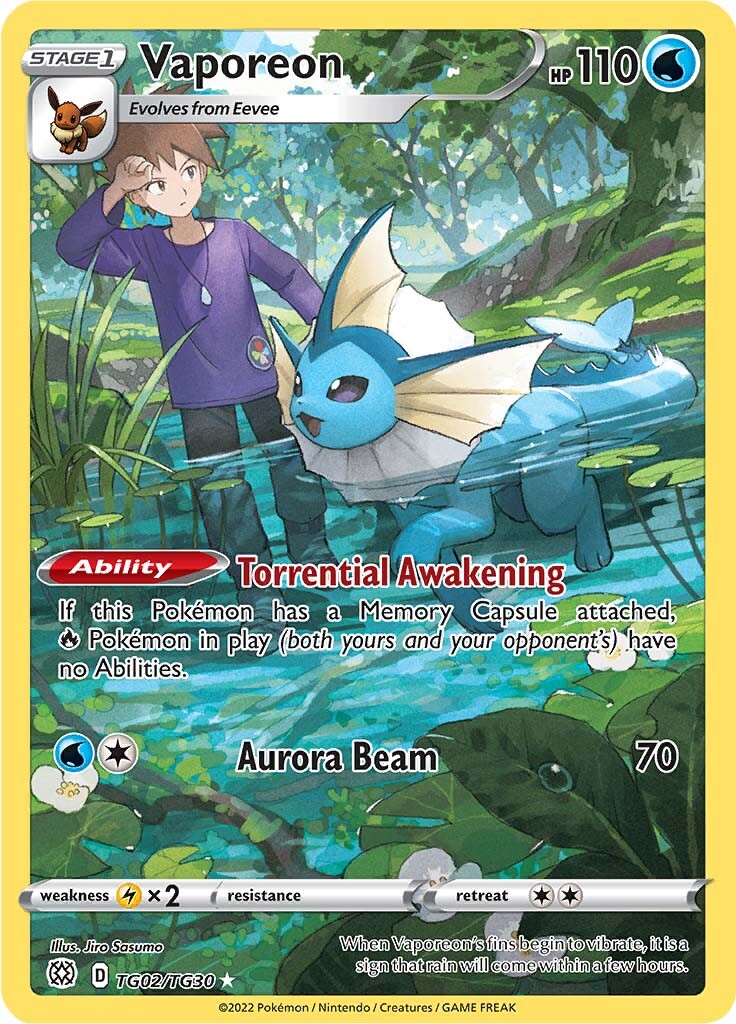 Vaporeon (TG02/TG30) [Sword & Shield: Brilliant Stars] | Good Games Cannington