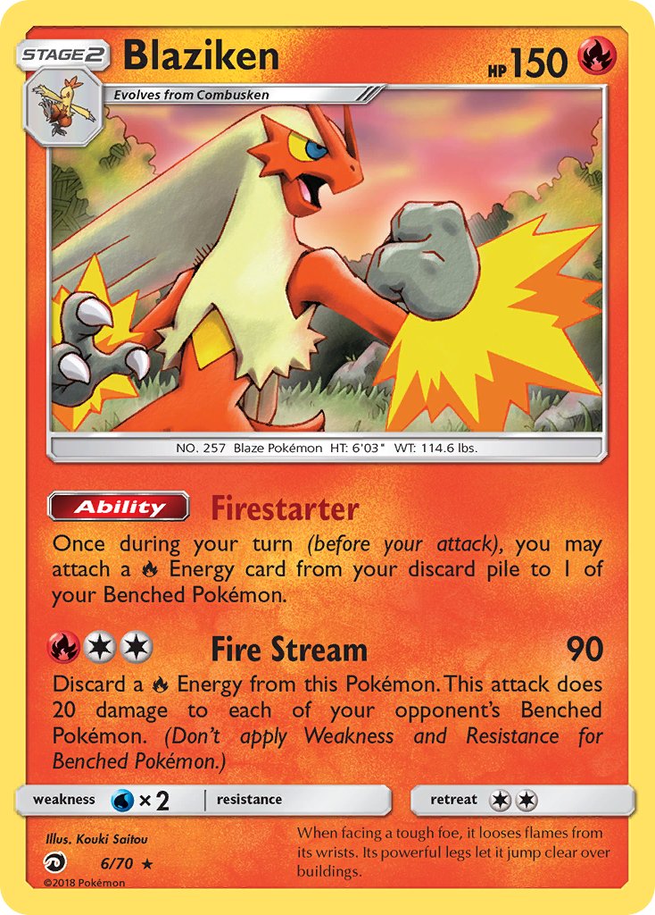 Blaziken (6/70) (Theme Deck Exclusive) [Sun & Moon: Dragon Majesty] | Good Games Cannington