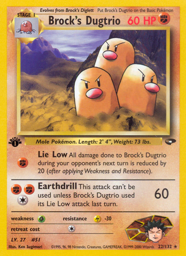 Brock's Dugtrio (22/132) [Gym Challenge 1st Edition] | Good Games Cannington