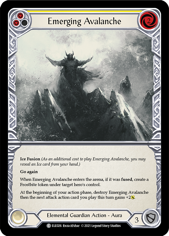 Emerging Avalanche (Yellow) [ELE026] (Tales of Aria)  1st Edition Rainbow Foil | Good Games Cannington