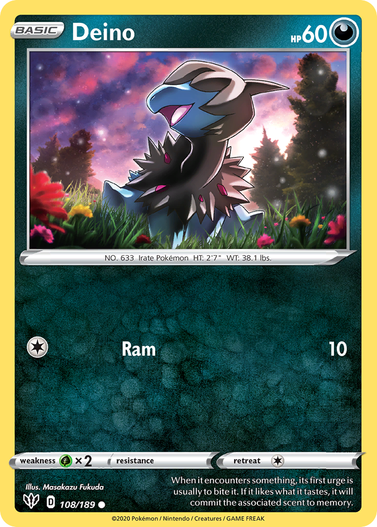 Deino (108/189) [Sword & Shield: Darkness Ablaze] | Good Games Cannington