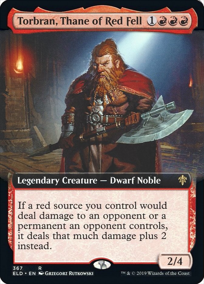 Torbran, Thane of Red Fell (Extended Art) [Throne of Eldraine] | Good Games Cannington