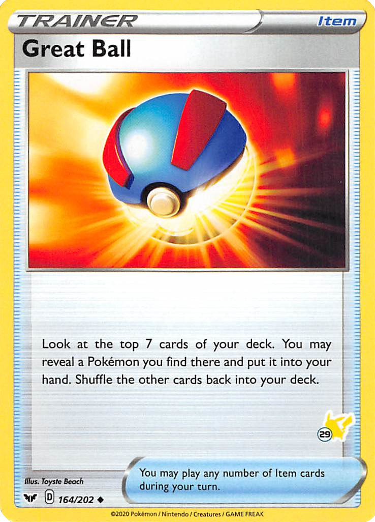 Great Ball (164/202) (Pikachu Stamp #29) [Battle Academy 2022] | Good Games Cannington