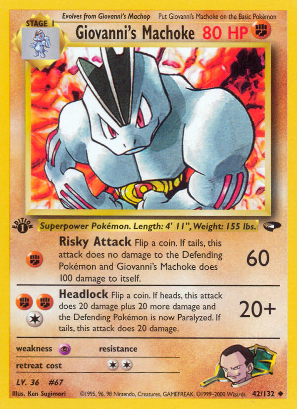 Giovanni's Machoke (42/132) [Gym Challenge 1st Edition] | Good Games Cannington