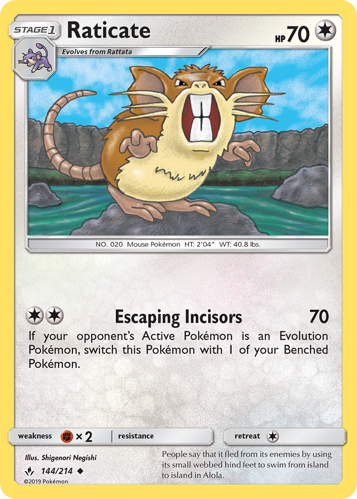 Raticate (144/214) [Sun & Moon: Unbroken Bonds] | Good Games Cannington