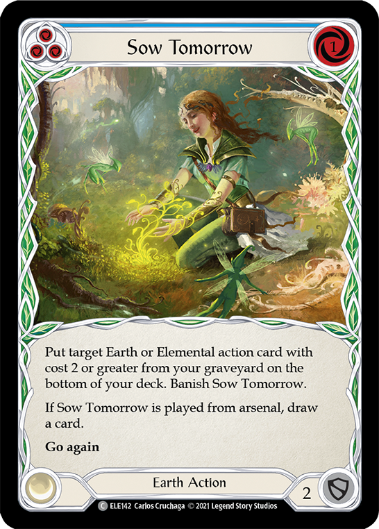 Sow Tomorrow (Blue) [ELE142] (Tales of Aria)  1st Edition Rainbow Foil | Good Games Cannington