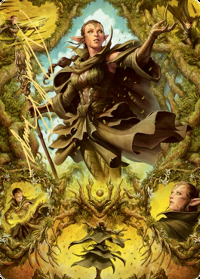 Nissa of Shadowed Boughs 2 Art Card (Gold-Stamped Signature) [Zendikar Rising Art Series] | Good Games Cannington