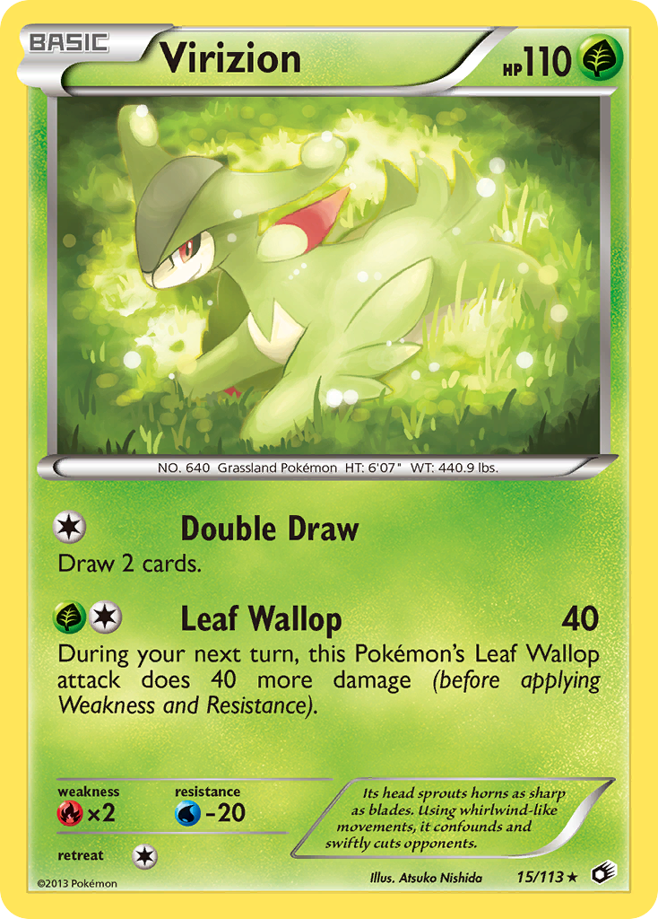 Virizion (15/113) (Theme Deck Exclusive) [Black & White: Legendary Treasures] | Good Games Cannington