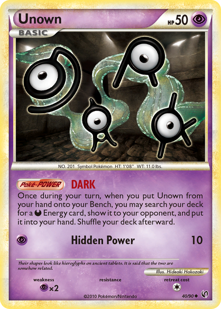 Unown (40/90) [HeartGold & SoulSilver: Undaunted] | Good Games Cannington