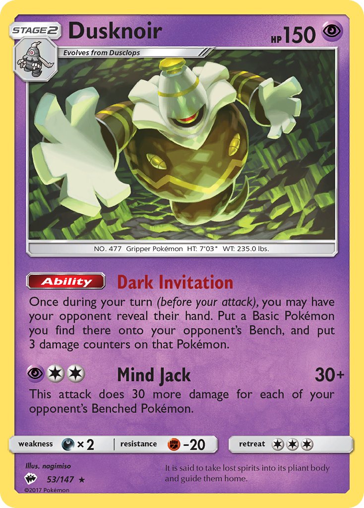 Dusknoir (53/147) (Theme Deck Exclusive) [Sun & Moon: Burning Shadows] | Good Games Cannington