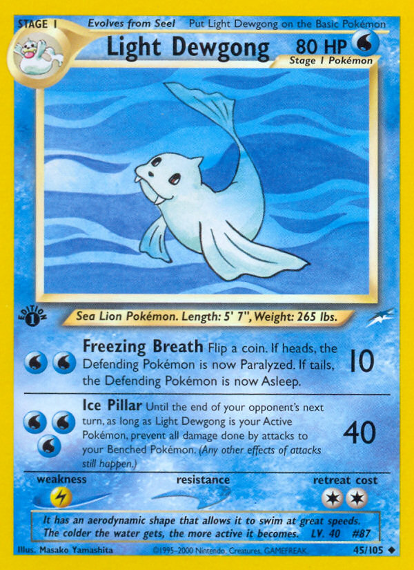 Light Dewgong (45/105) [Neo Destiny 1st Edition] | Good Games Cannington