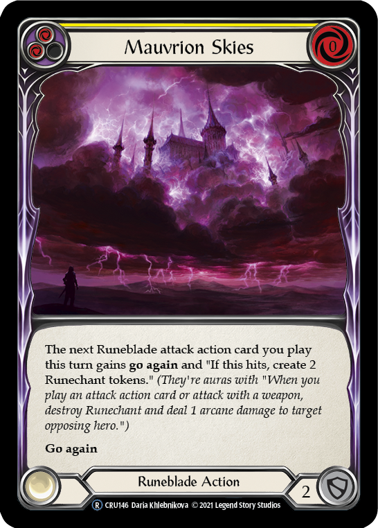 Mauvrion Skies (Yellow) [U-CRU146-RF] Unlimited Rainbow Foil | Good Games Cannington