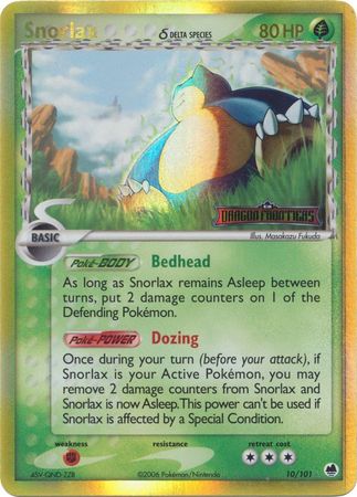 Snorlax (10/101) (Delta Species) (Stamped) [EX: Dragon Frontiers] | Good Games Cannington
