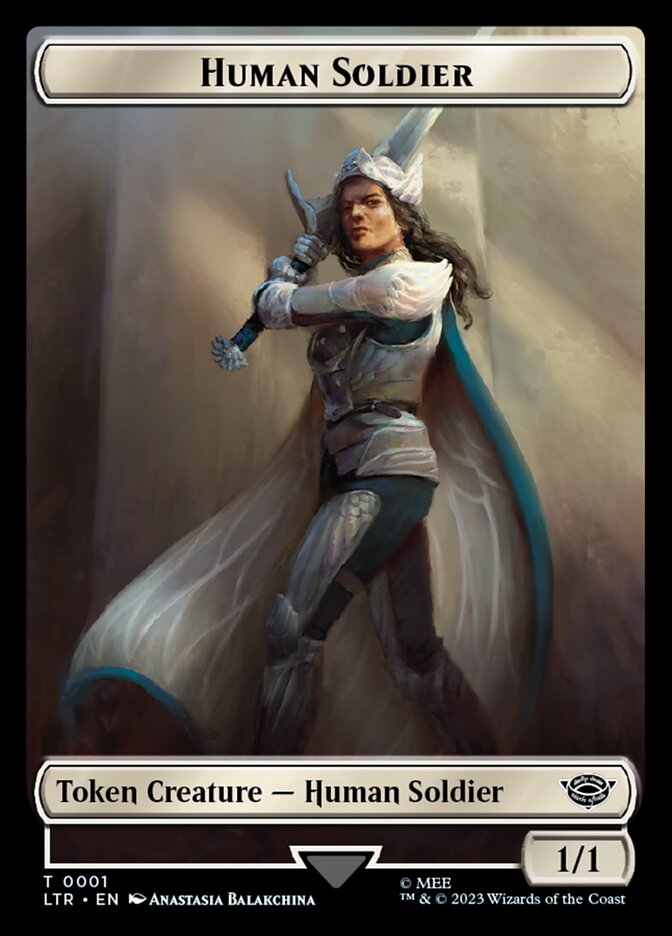 Human Soldier Token (01) [The Lord of the Rings: Tales of Middle-Earth Tokens] | Good Games Cannington