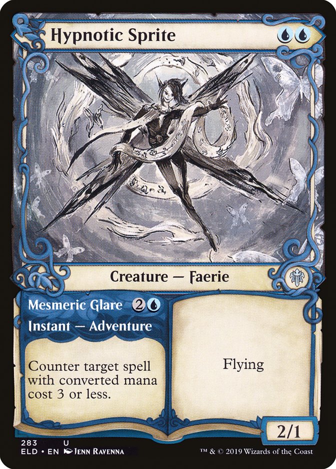 Hypnotic Sprite // Mesmeric Glare (Showcase) [Throne of Eldraine] | Good Games Cannington