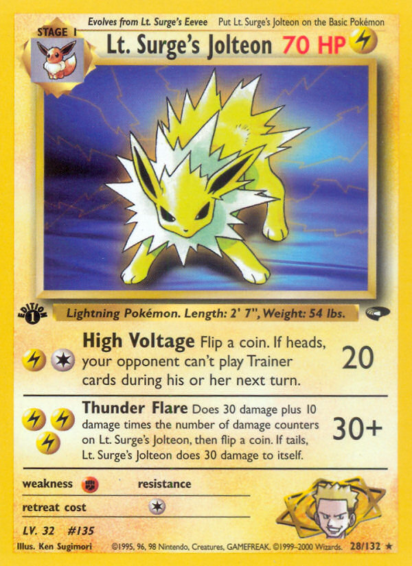Lt. Surge's Jolteon (28/132) [Gym Challenge 1st Edition] | Good Games Cannington