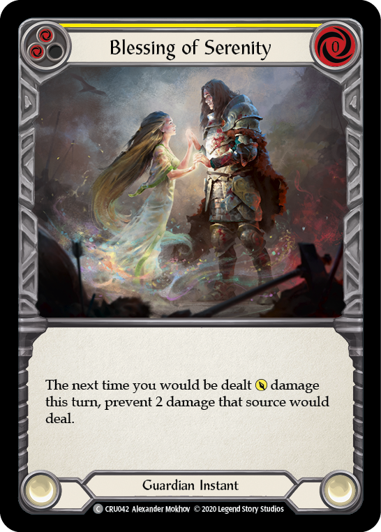 Blessing of Serenity (Yellow) [CRU042] 1st Edition Rainbow Foil | Good Games Cannington
