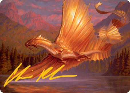 Adult Gold Dragon Art Card (Gold-Stamped Signature) [Dungeons & Dragons: Adventures in the Forgotten Realms Art Series] | Good Games Cannington