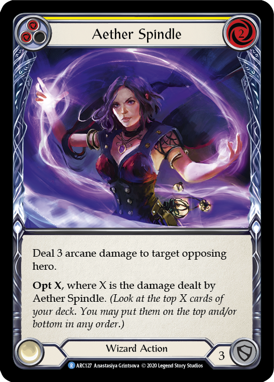 Aether Spindle (Yellow) [U-ARC127] Unlimited Rainbow Foil | Good Games Cannington