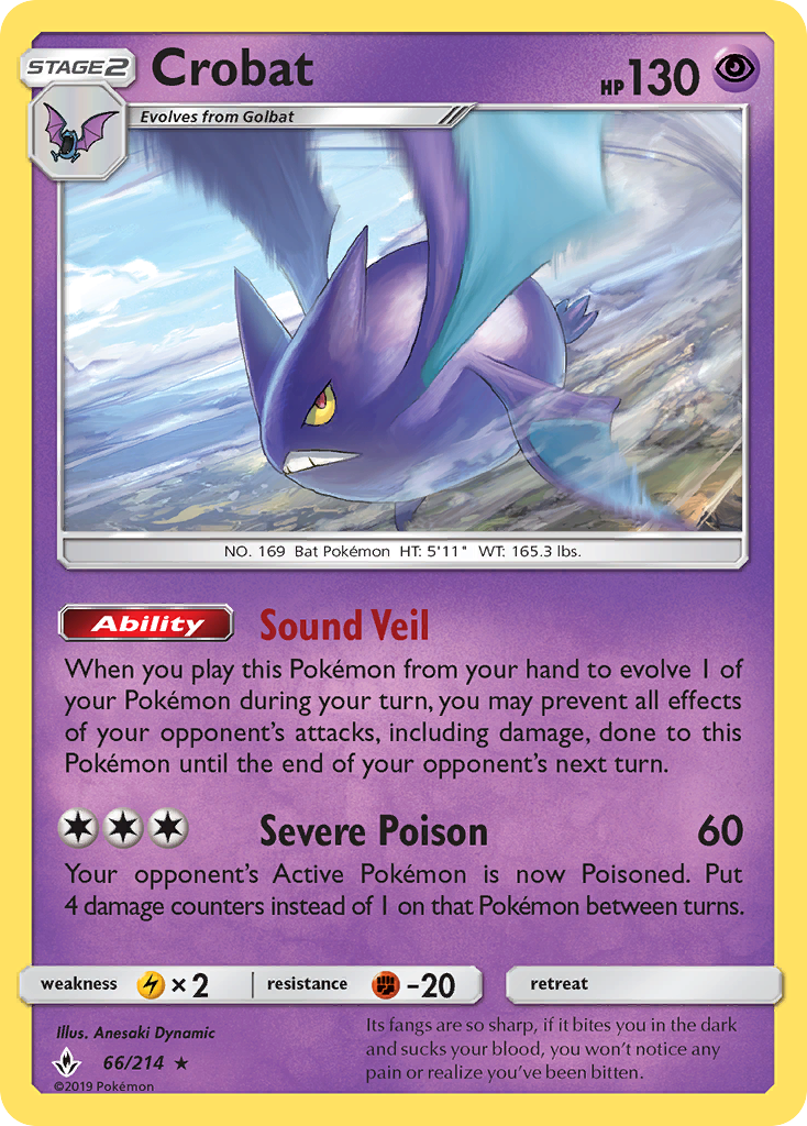 Crobat (66/214) [Sun & Moon: Unbroken Bonds] | Good Games Cannington